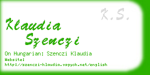 klaudia szenczi business card